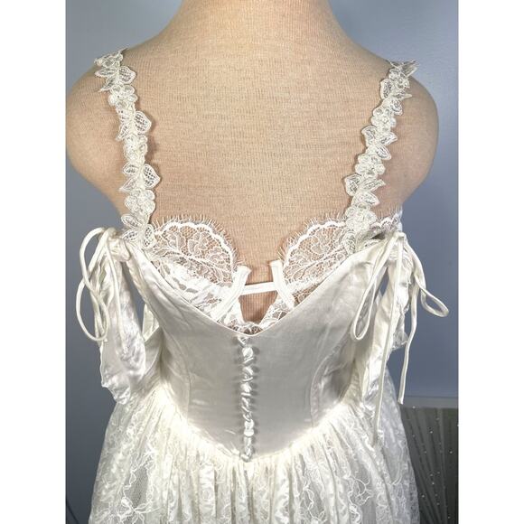 FOR LOVE & LEMONS Vera Lace Off the Shoulder White Maxi Bridal Gown Size S - Picture 9 of 16